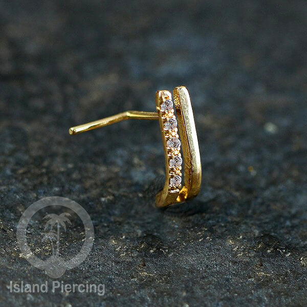 Nose Piercing Jewelry Perhiasan Hidung Nose Screw warna silver &amp; gold
