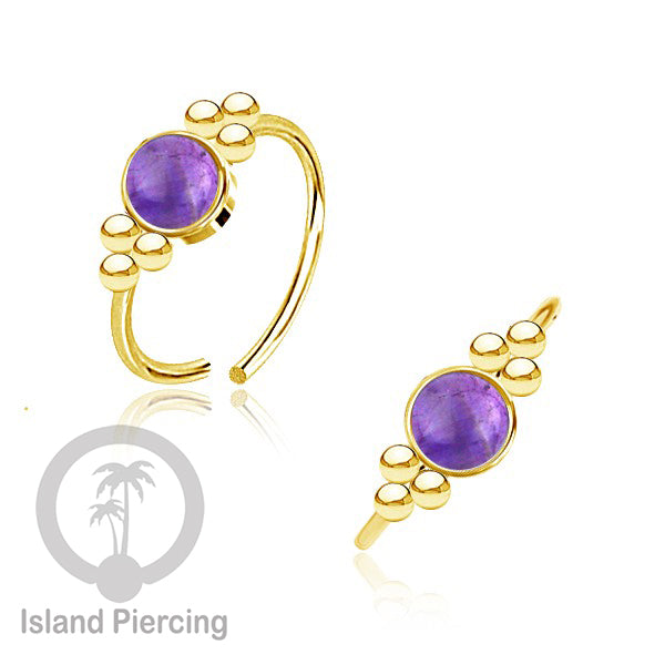 Nose Piercing Jewelry Perhiasan Hidung Nose Ring gold dengan Batu Asli