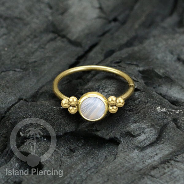 Nose Piercing Jewelry Perhiasan Hidung Nose Ring gold dengan Batu Asli