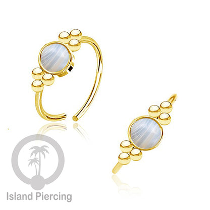 Nose Piercing Jewelry Perhiasan Hidung Nose Ring gold dengan Batu Asli