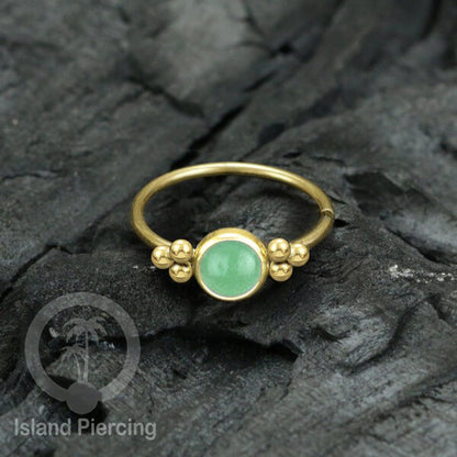 Nose Piercing Jewelry Perhiasan Hidung Nose Ring gold dengan Batu Asli