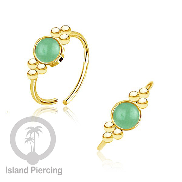 Nose Piercing Jewelry Perhiasan Hidung Nose Ring gold dengan Batu Asli