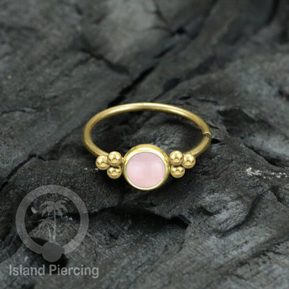 Nose Piercing Jewelry Perhiasan Hidung Nose Ring gold dengan Batu Asli