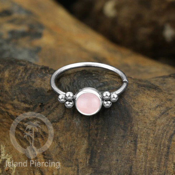 Nose Piercing Jewelry Perhiasan Hidung Nose Ring silver dengan Batu Asli
