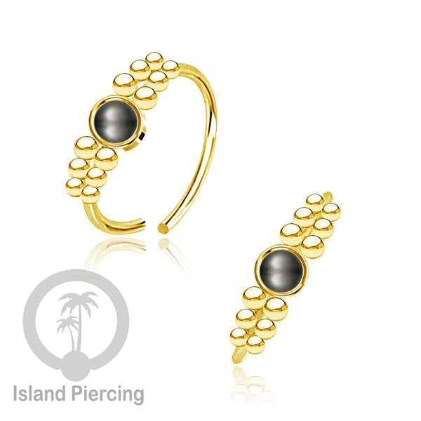 Nose Piercing Jewelry Perhiasan Hidung Nose Ring warna gold dekorasi Batu dan bola