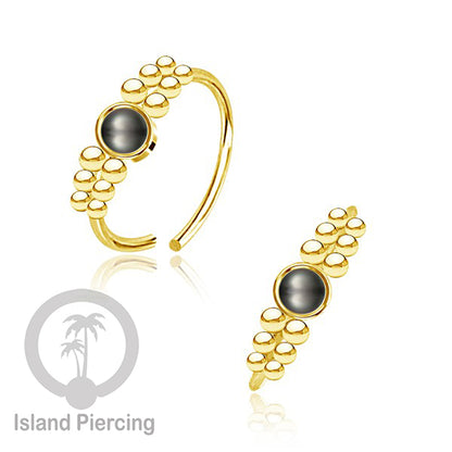 Nose Piercing Jewelry Perhiasan Hidung Nose Ring warna gold dekorasi Batu dan bola