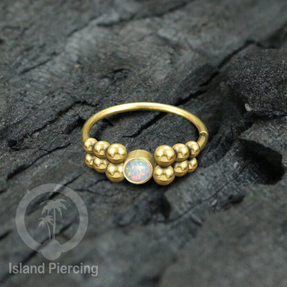 Nose Piercing Jewelry Perhiasan Hidung Nose Ring warna gold dekorasi Batu dan bola