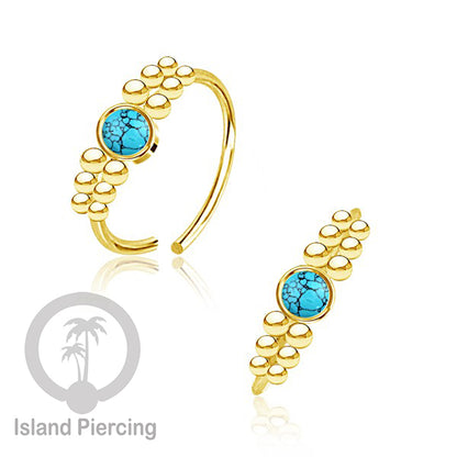 Nose Piercing Jewelry Perhiasan Hidung Nose Ring warna gold dekorasi Batu dan bola