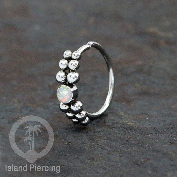 Nose Piercing Jewelry Perhiasan Hidung Nose Ring warna silver dekorasi Batu dan bola