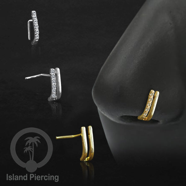 Nose Piercing Jewelry Perhiasan Hidung Nose Screw warna silver &amp; gold