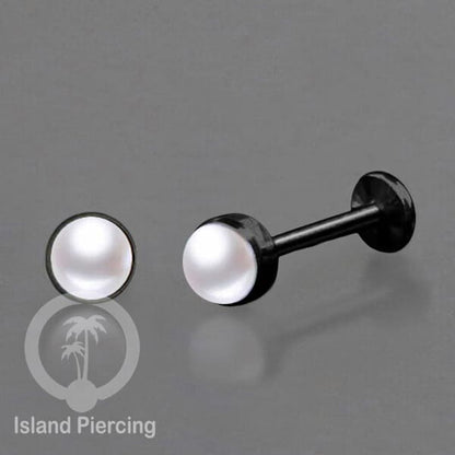 Tindik labret push system stainless, threadless piercing tragus dan helix warna hitam