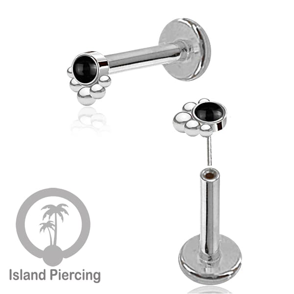 Tindik Labret push system, Threadless Piercing warna gold banyak pilihan model dan batu