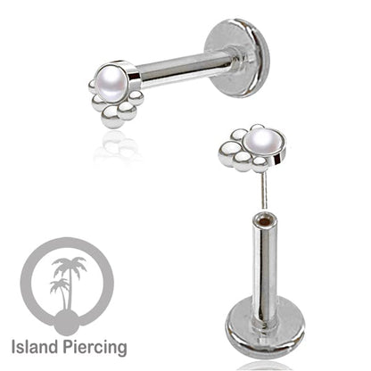Tindik Labret push system, Threadless Piercing warna silver banyak pilihan model dan batu