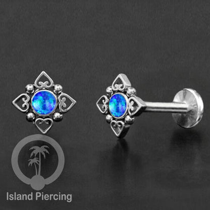 Tindik Labret push system, Threadless Piercing warna gold dan silver banyak pilihan batu