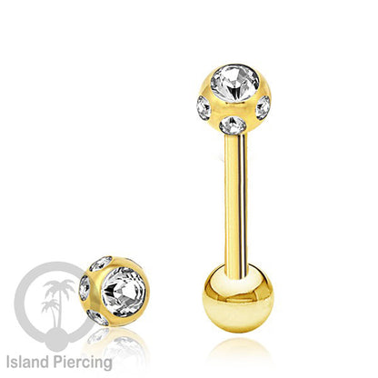 Tindik Lidah stainless warna Gold banyak motif menarik, Unique Tounge Piercing Jewelry