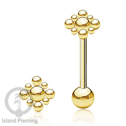 Tindik Lidah stainless warna Gold banyak motif menarik, Unique Tounge Piercing Jewelry
