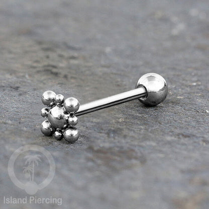 Tindik Lidah stainless warna Silver banyak motif menarik, Unique Tounge Piercing Jewelry