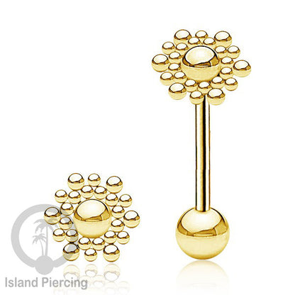 Tindik Lidah stainless warna Gold banyak motif menarik, Unique Tounge Piercing Jewelry