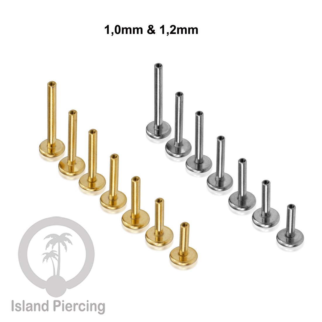 Tindik Labret Piercing Titanium Asli, batang aja pilihan semua ukuran 5-12mm